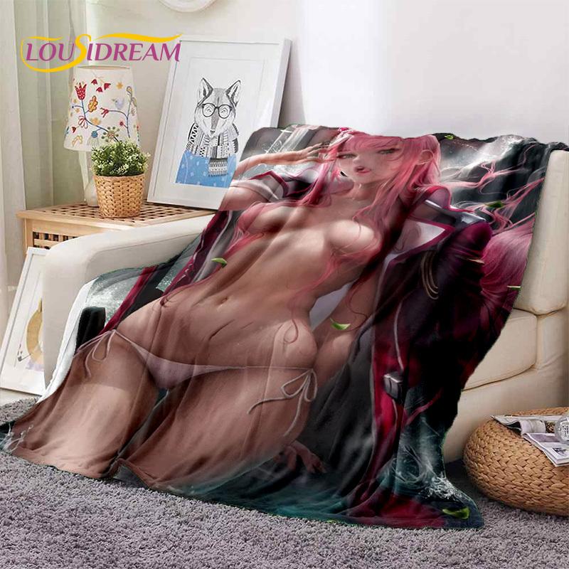 Cartoon Character Sexy Lace Girls Cute Anime Soft Blankets,Keep Warm Throw Blanket Comfortable for Picnic Beds Sofa Home Bedroom