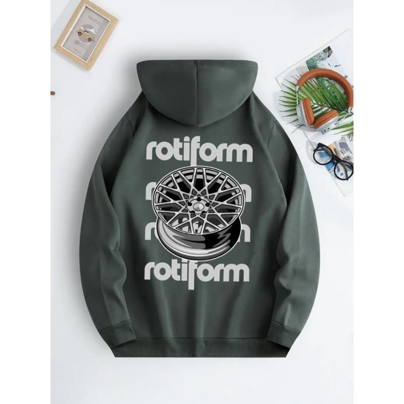 Módní pánská mikina s kapucí na podzim a zimu, s fleecovou podšívkou, s potiskem, se stahovací šňůrkou