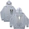 American casual hooded long zipper sweatshirt for men, autumn/winter new youth loose simple Spider-Man print sweatshirt