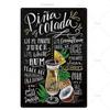 Metal Poster Cocktail Recipes Retro Bar Wall Decor