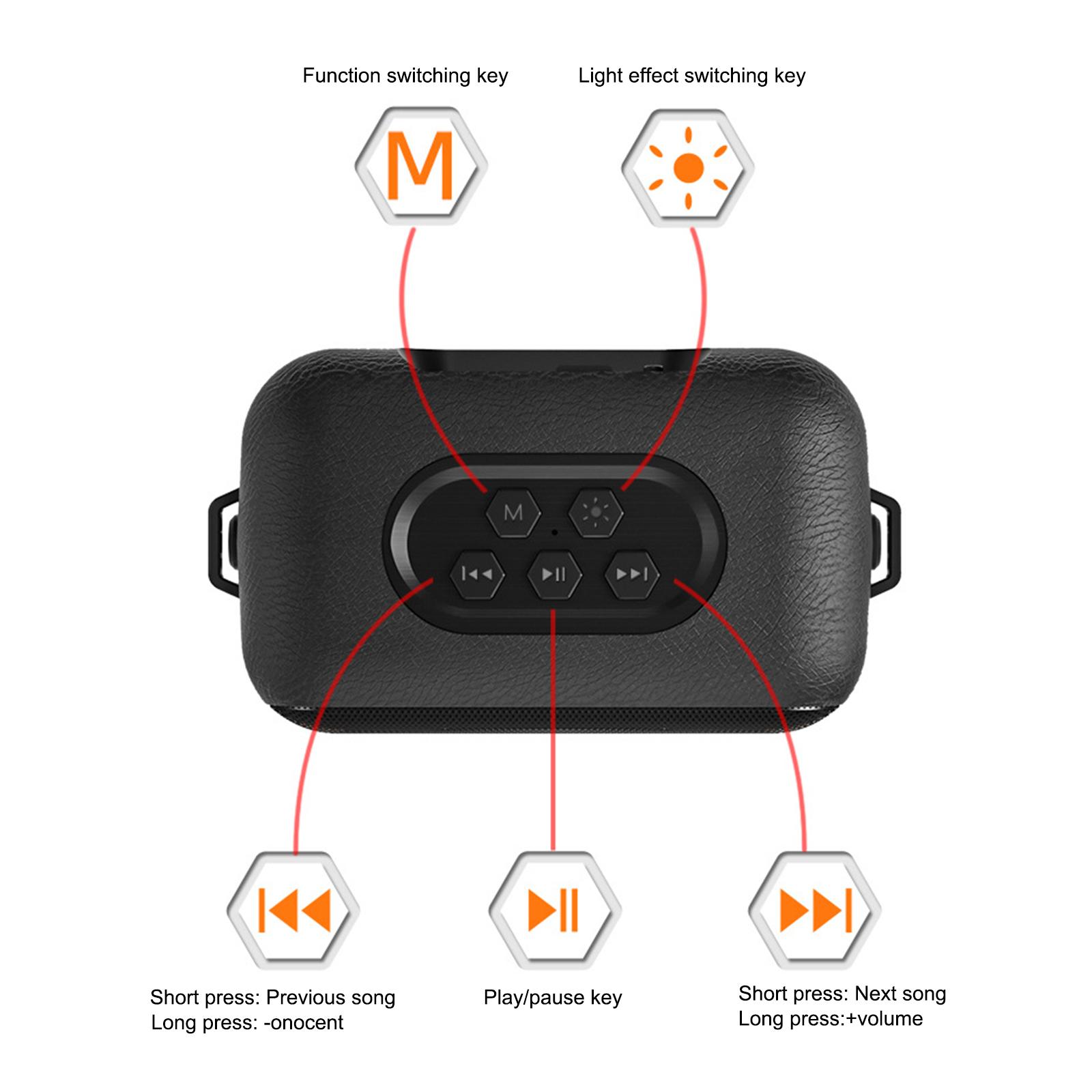 

WINJOIN WJ-B88 Portable Rechargeable Bluetooth-compatible Speaker FM Radio RGB Light Wireless Music Subwoofer Black