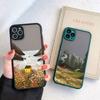 Retro Scenery Painted Phone Case For iphone 16 7 8 Plus SE2 X XS XR 16 14 12 13 11 Pro Max Large Flower Fields Log Cabin Covers