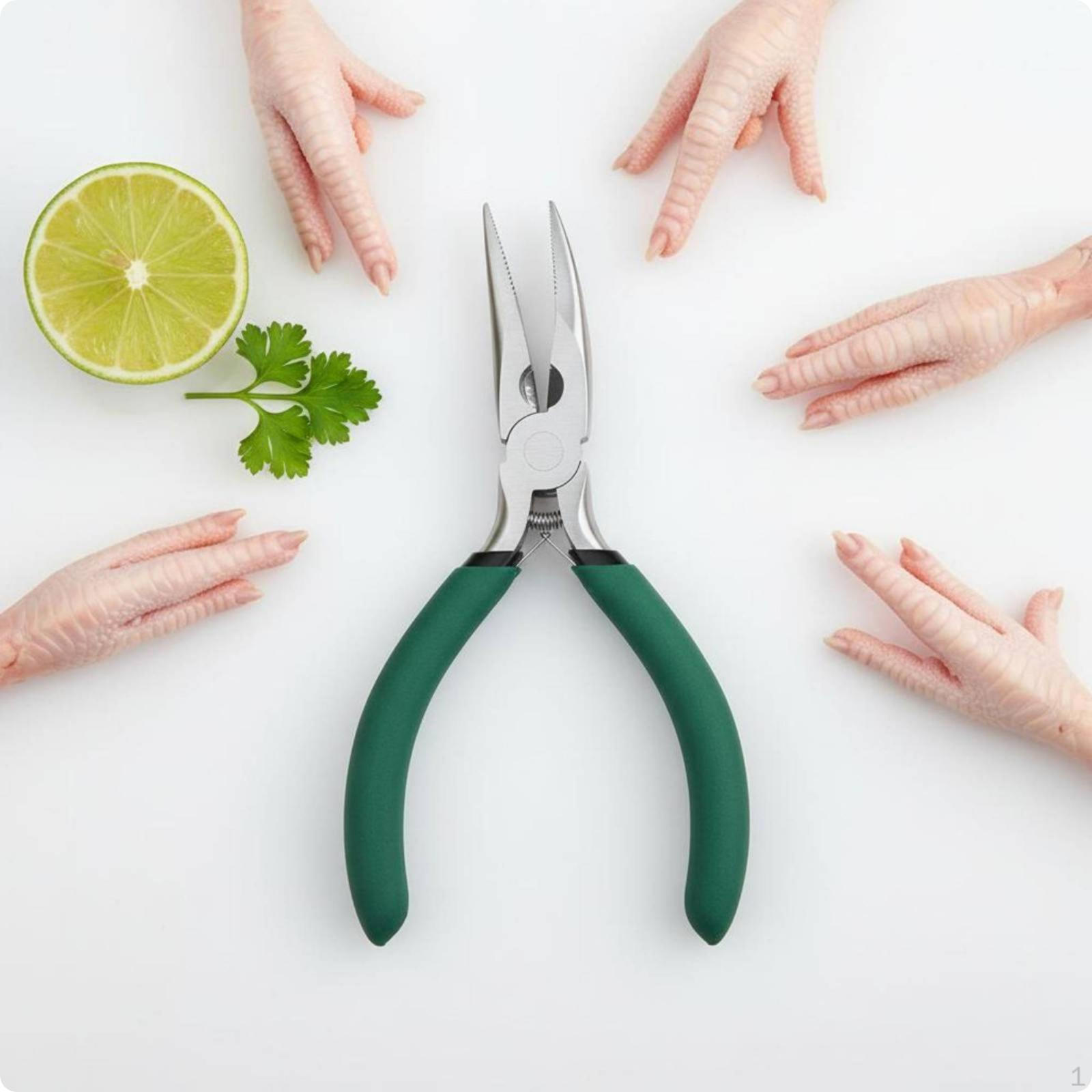 Chicken Feet Deboner 304 Stainless Steel Claw Bone Remover Deboning Forceps for Food Dark Green