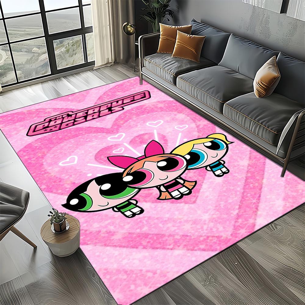 27 Style New Kawaii P-Powerpuff Girl Cartoon Carpet Rug for Living Room Bedroom Home Sofa Decoration,Kid Play Non-slip Floor Mat