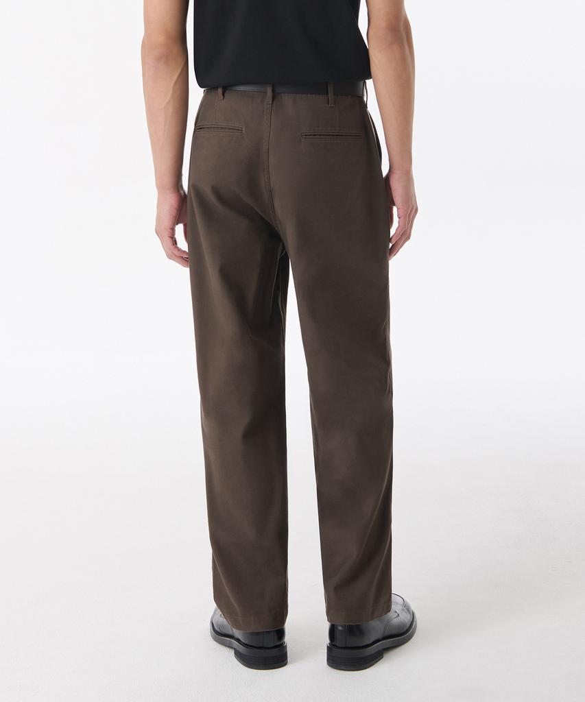 Musinsa Standard Back Satin Tapered Officer Pants [Brown]