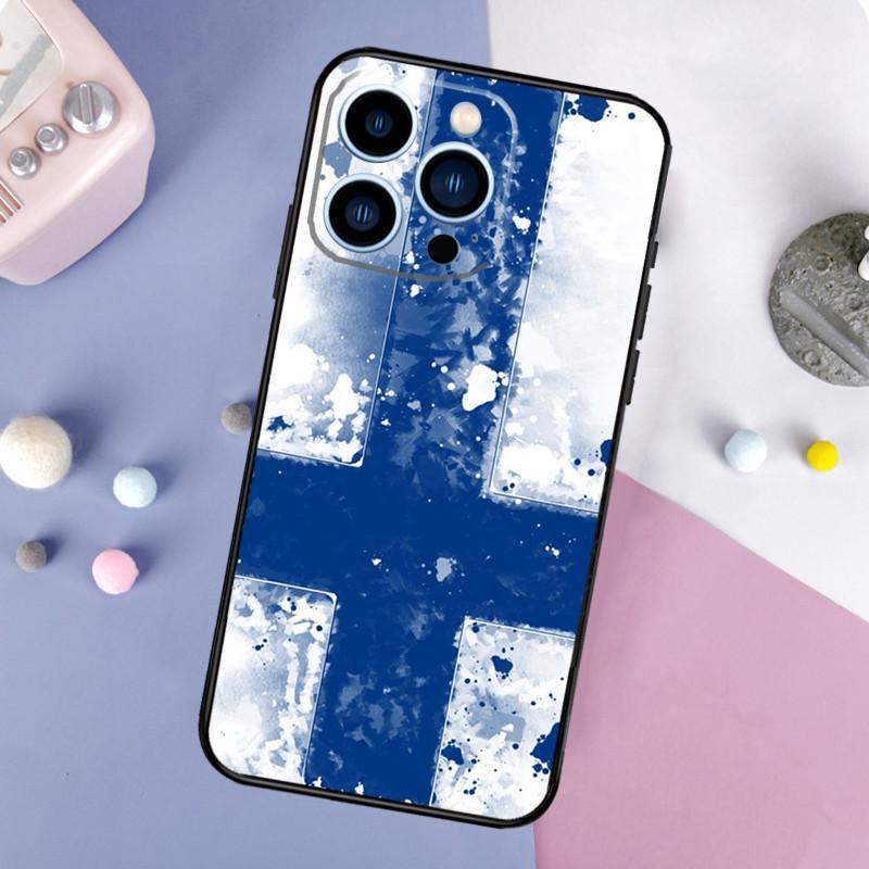 Iphone14 Plus Handyhülle, Finnische Flagge Handyhülle, Bemalt Anti-Sturz Für Anti-Sturz Hand