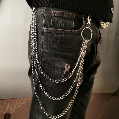 1/2/3 Layer Long Metal Belt Chain Rock Punk Hook Trousers Pant Waist Link Chain KTJ