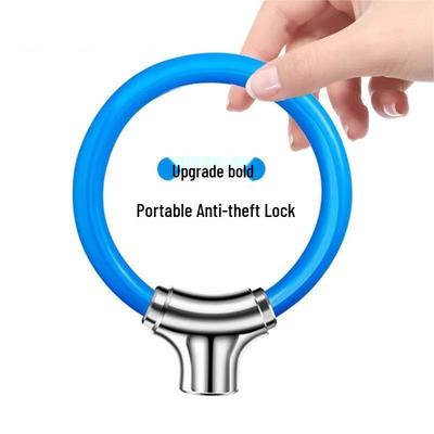 Compact Anti-theft Ring Lock with Steel Cable for Bicycles, Mountain Bikes, and E-Bikes