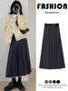 Autumn/Winter Women's Plus Size Retro Academic Pleated Wool Skirt