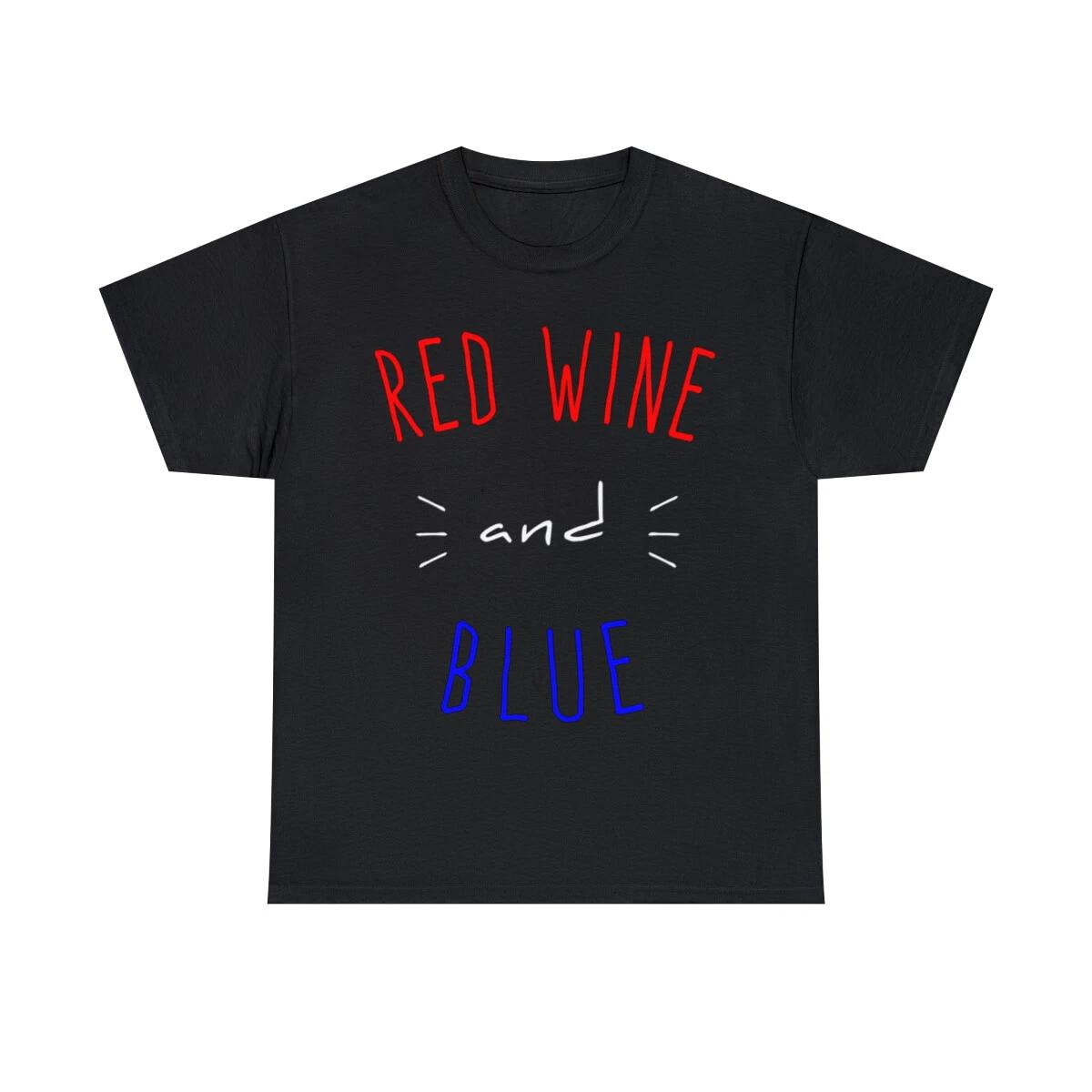 Red Wine And Blue Graphic Tee Shirt, S-5XL M