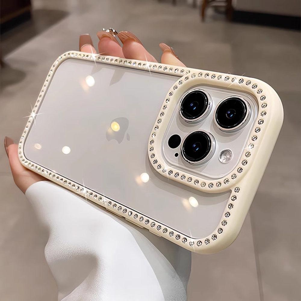 Luxury Bling Rhinestone Diamond Clear Case For iPhone 17 16 Pro Max 15 14 13 Shockproof Protection Bumper Hard Acrylic Cover