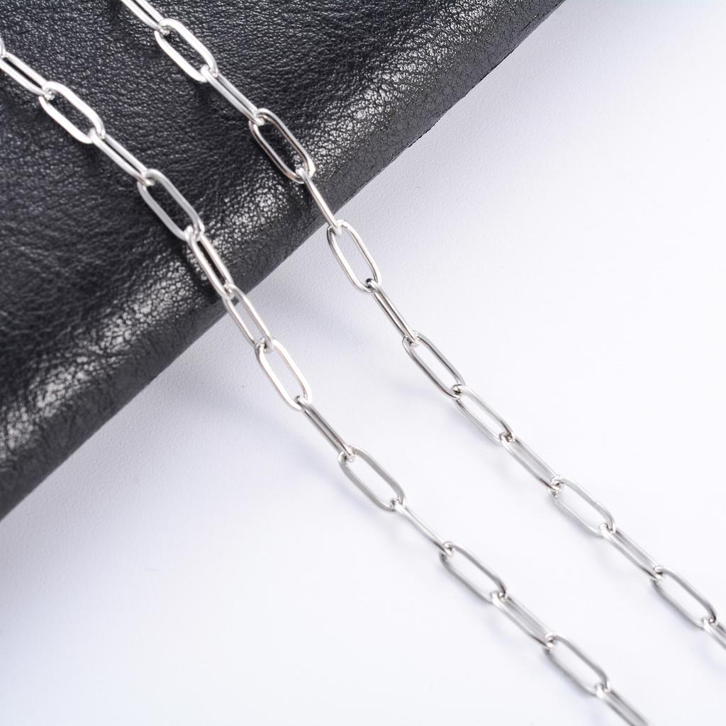 High Quality Gold/Silver Color Stainless Steel Paperclip Chain Men and Women Gift Ring Necklace