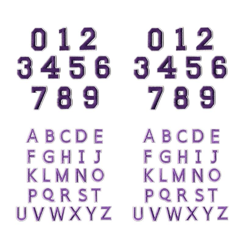 652F 72 Embroidered Letter Number Patches Washable Sewing On Decal for Backpacks Hat Designs