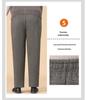 High-Waisted Fleece-Lined Women's Winter Pants - Straight Leg, Elastic, Casual, for Middle-Aged & Elderly 