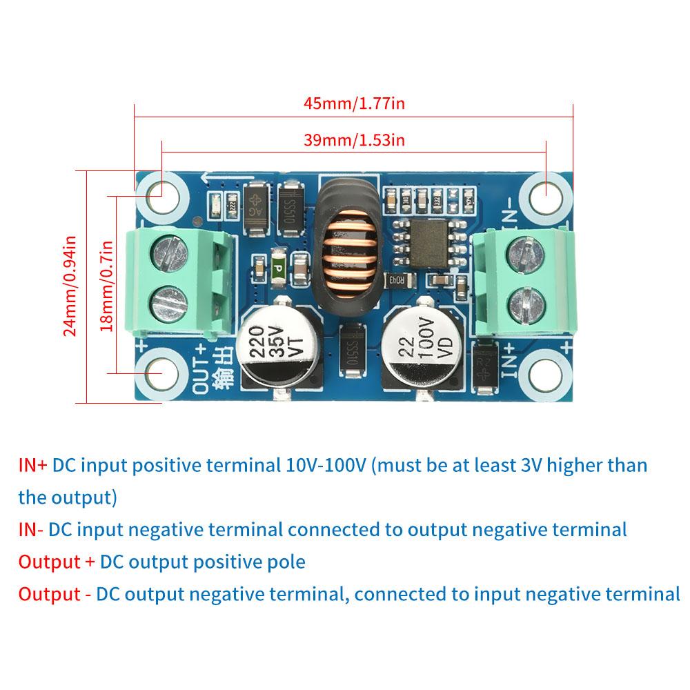 DC 10V-100V to DC 5V/12V/24V Buck Converter Board Step-down Board Voltage Regulator Electronic Kit