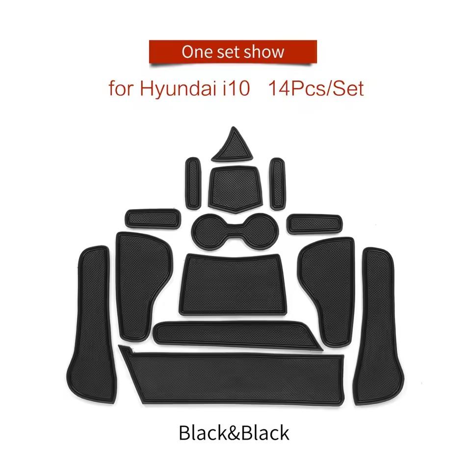 For Hyundai I10 2025 - 2025 Anti-Slip Gate Slot Cup Mat Door Groove Pad  Non-Slip Mats Coasters Car Interior Accessories
