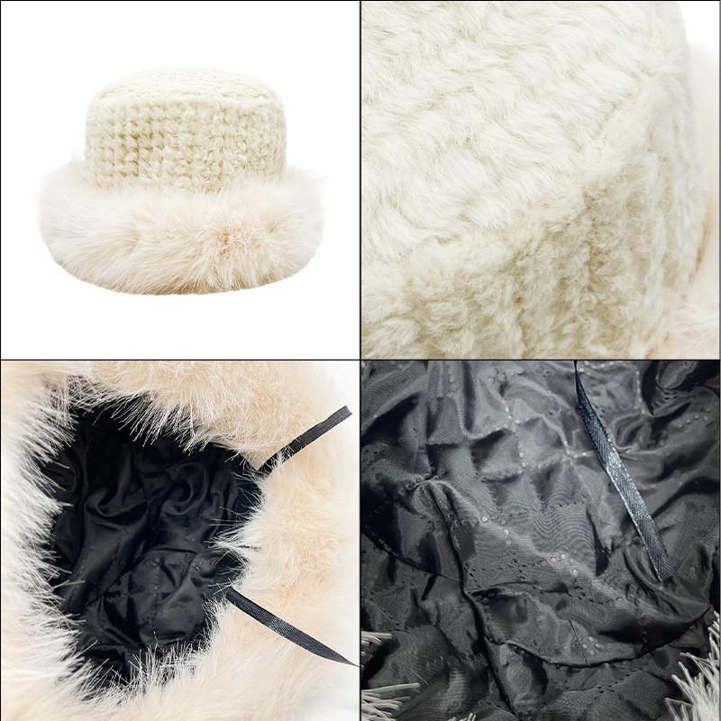 Fisherman Hat Plush Winter Warm Bucket Hats Ear Protection Outdoor Gift Cap