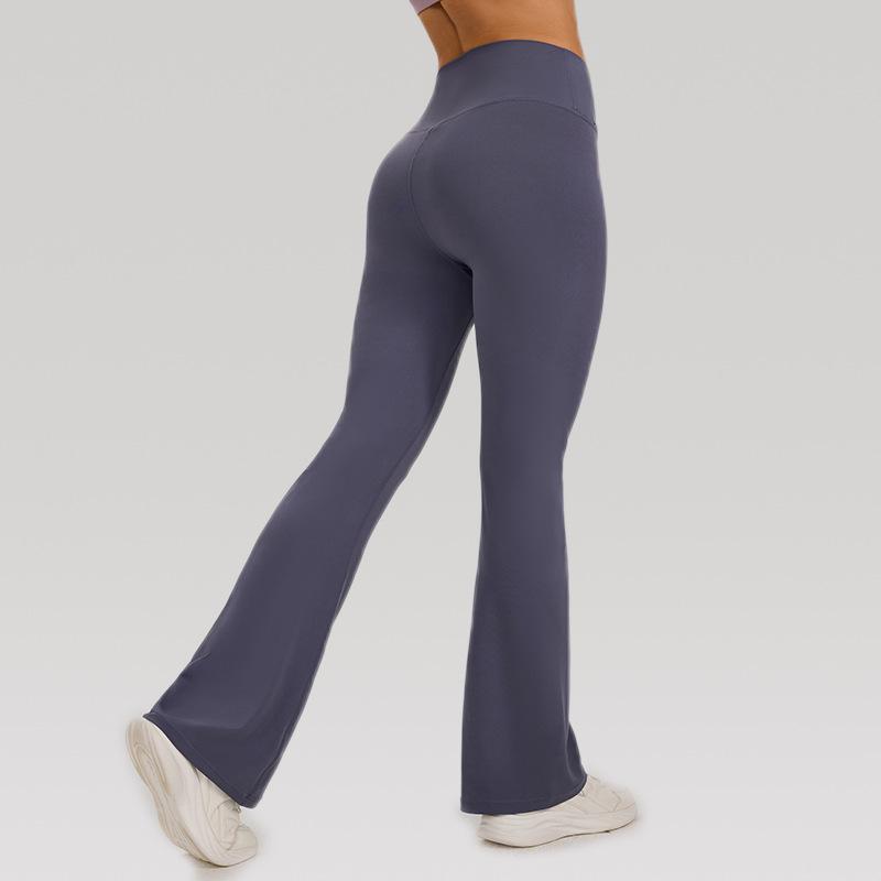 Women s Solid Color High-Waist Cross-Waist Yoga Flare Pants Size 6 (100-115 jin)