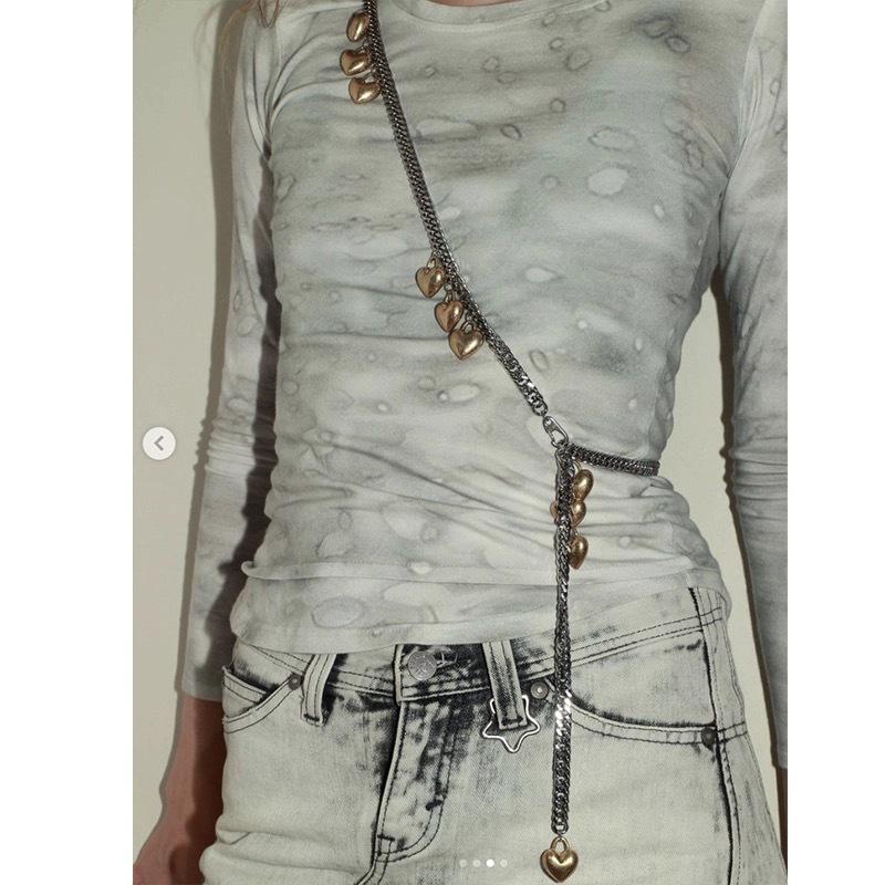 Niche High-End Metal Heart Pendant Necklace & Body Chain for Men and Women