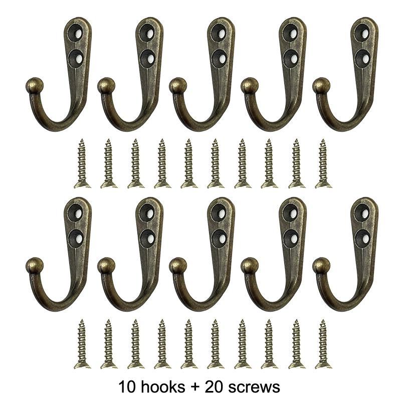 

Heavy Duty Alloy Hooks With Screws Wall Mounted Hanging Hangers For Coat Towel Bags Cups Hook Home Storage Rack Holder Wholesale A1