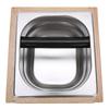 Knock Box Stainless Steel Coffee Grounds Container Waste Bin with Wood Base Coffee AccessoryL