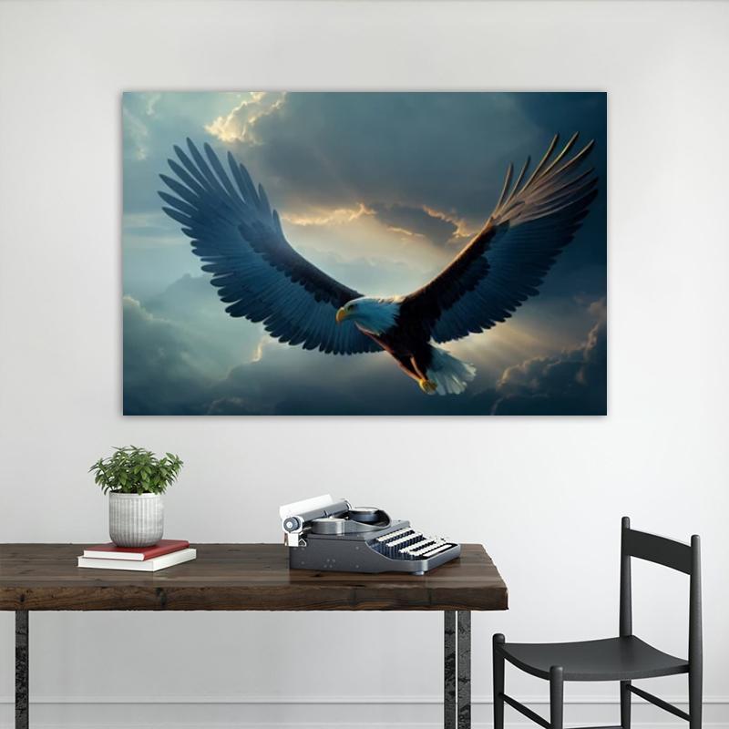 RELIABLI ART Obrazy na płótnie Latający orzeł Zdjęcia zwierząt Home Wall Art do salonu Plakaty i reprodukcje Dekoracja wnętrz