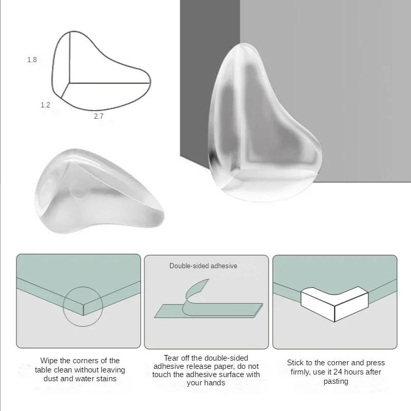 10 pièces Protecteur en Silicone de Sécurité Bébé Table Meubles Coin de Bureau Enfant Couvercle de Protection Bordures Enfants Doux Protections Anti-collision