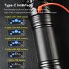 Ultra Bright Flashlight XHP360 LED Zoomable Spotlight Long Range Emergency Torch USB-C Rechargeable Detachable 18650 Battery