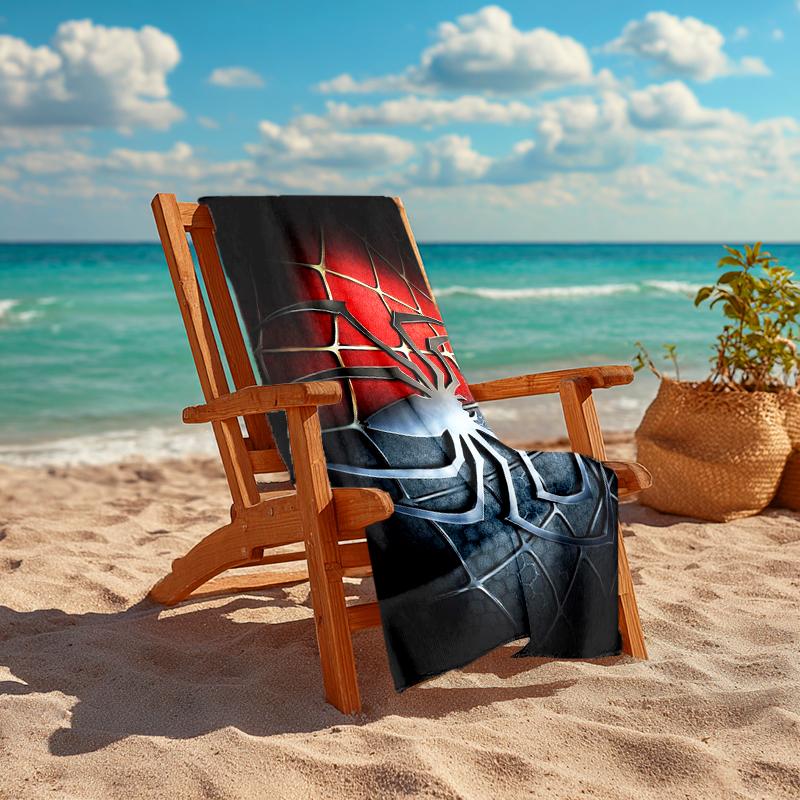 1Pc Spiderman Web Icon Beach Towel, Quick Dry, Multi-Use for Beach Pool Gym Yoga Home Travel, Christmas, Halloween, Xmas Gift M928282