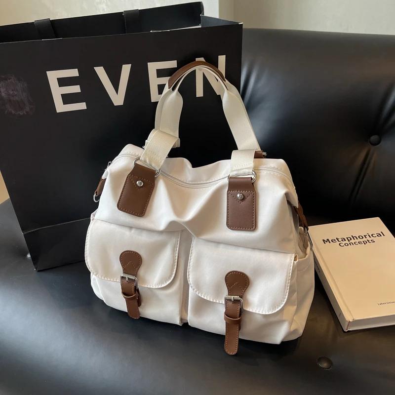 Decorative Nylon Shoulder Bag for Women Casual Monochromatic Large Capacity Fashion Bag Quality