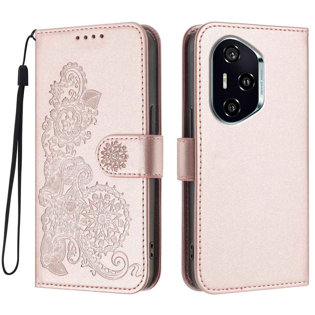 For Honor 400 5G (Global) Phone Cases Mandala Flower Leather Wallet Mobile Cover with Strap