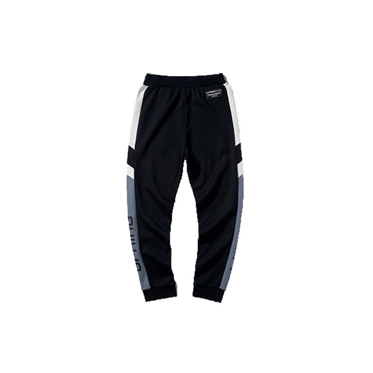 Li Ning Color Block Printed Sports Tapered Pants Men Bottoms Firestone-Blue AKLP847-7