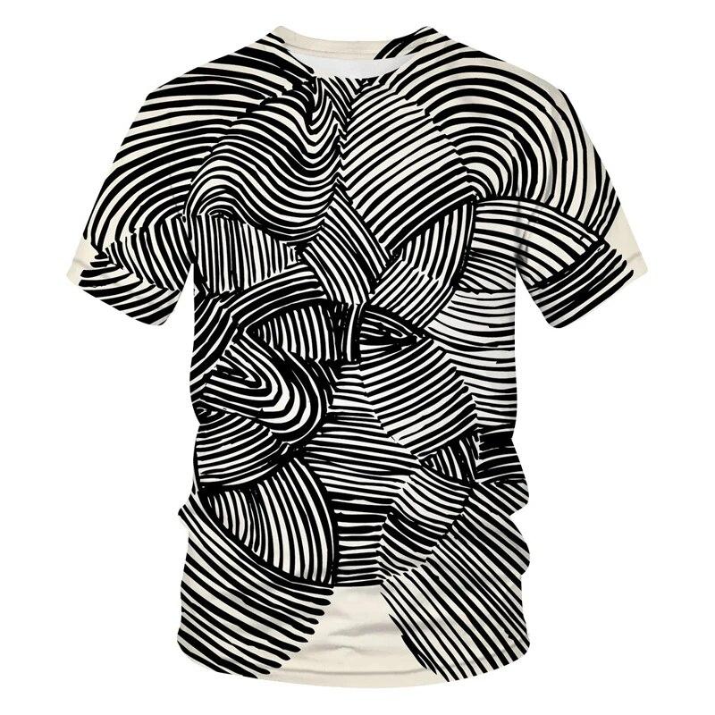 Καλοκαιρινή μόδα Casual Abstract Personality 3d print Ανδρικό T-Shirt Street Trend Print O γιακά Loose Plus Size Top