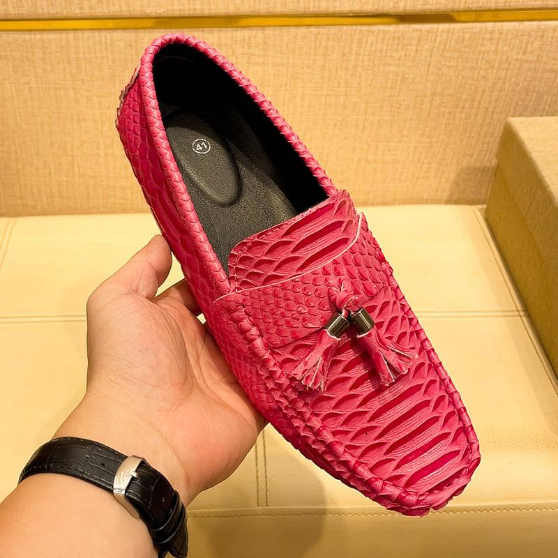 Man Shoes Handmade PU Leather Men Casual Shoes Brand Mens Breathable Slip On Green Driving Shoes Plus Size 38-48