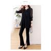 2026 Spring and Autumn New Large Size Tummy-Covering Slimming Top with Stylish Design, Chiffon Long-Sleeve Women's Top