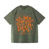 T-shirt con lavaggio vintage e design giapponese, moda, stampa gatto, manica corta, girocollo, Harajuku, unisex, abbigliamento uomo, top per le vacanze