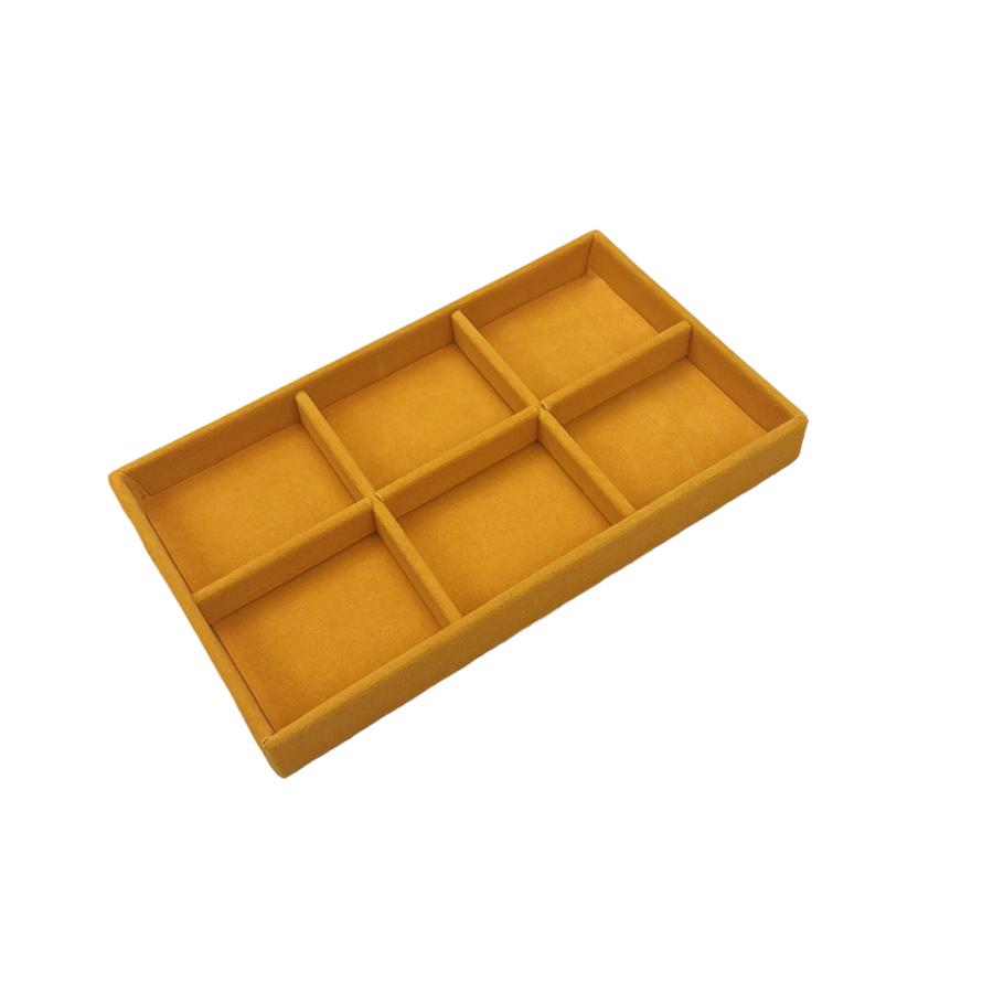 1PC, Flocking Jewelry Box Jewelry Tray, Color: Yellow