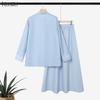 ZANZEA Women Ethnic Print Casual Long Sleeve Blouse and Long Skirts Two Piece Suit Set