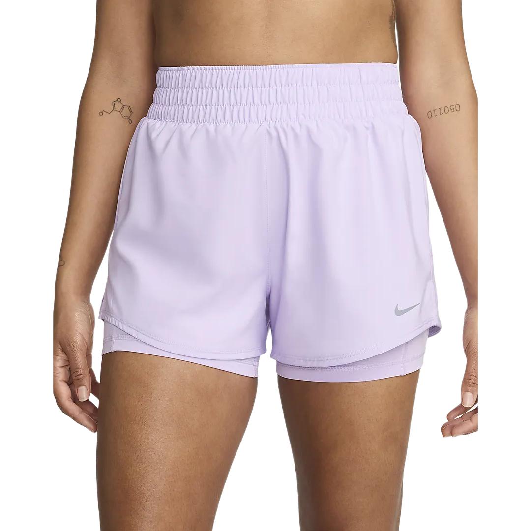 

Nike Женские шорты 2-в-1 Dri-FIT с высокой посадкой, 3 дюйма, сиреневые DX6016-512 M