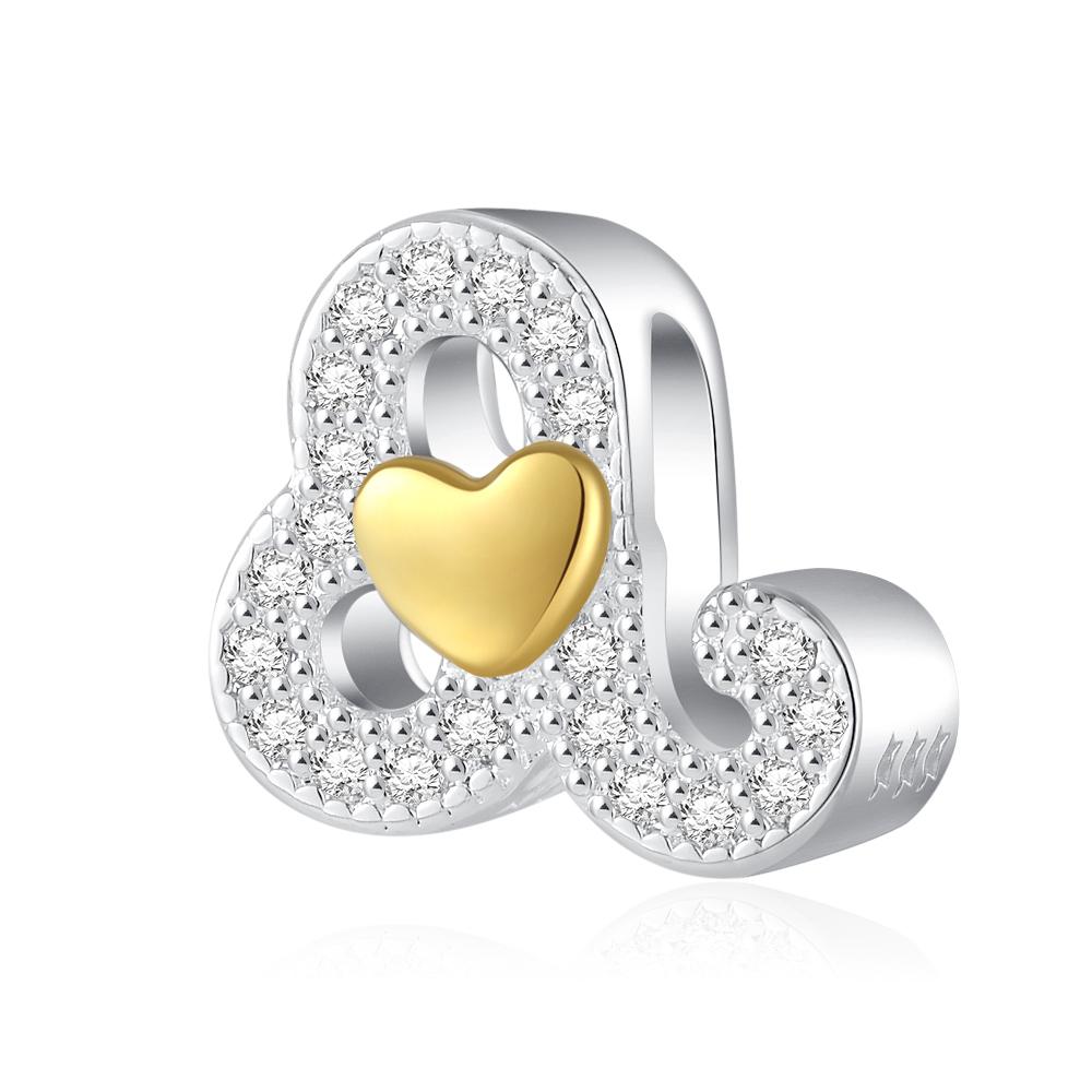 925 Silver Sparkling 12 Zodiac Charm Bead Pendant Fit for Original Bracelets DIY Accessories Exquisite Jewelry Gift