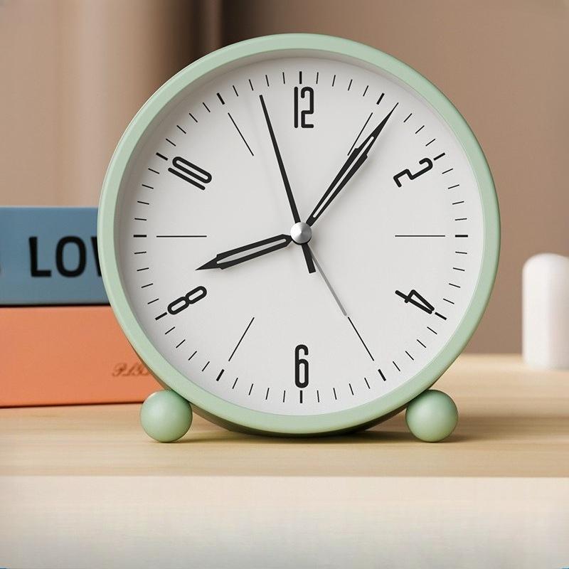 Metal Quartz Alarm Clock Student Wake-up Clock Silent Scan Night Light Desktop Alarm Watch Bedroom Decorative Ornaments2