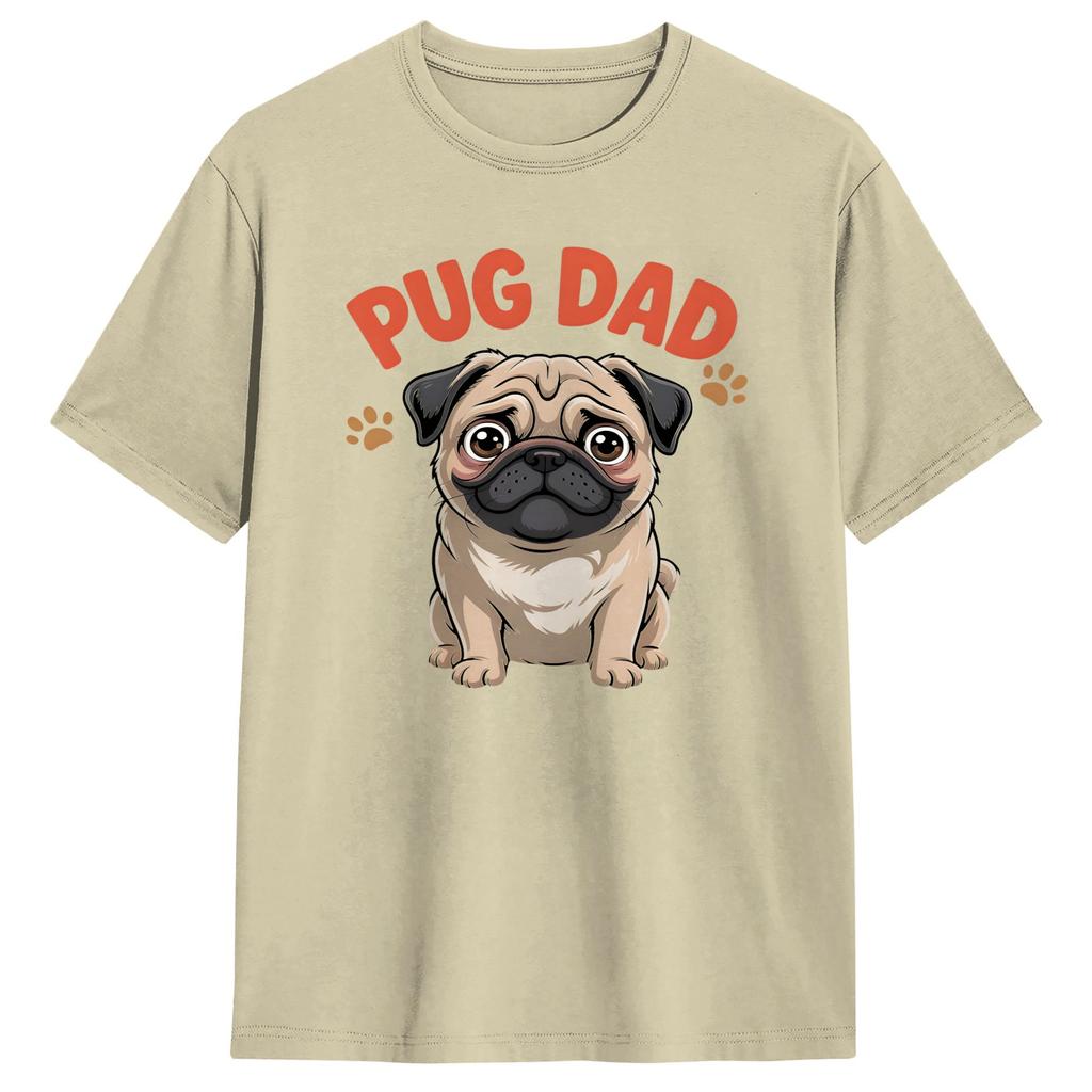 Fathers Day Tshirt Summer Pug Dad Hipster T Shirts Unisex 100 Cotton O Neck 4xl 5xl 6xl Top Tees Shortsleeved Y2k Fun Tops