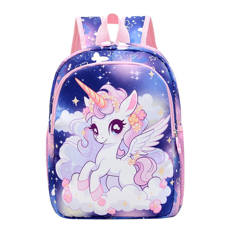 

Casual Kindergarten Cute Backpack For Girls With Pony Design Lightweight And Stylish темно-синий