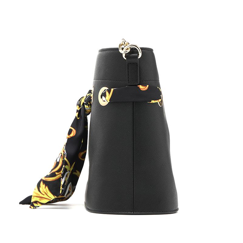 New VERSACE JEANS COUTURE Polyester Bucket Bag, Shoulder Bag Women's Black 74VA4BAD-ZS467-899