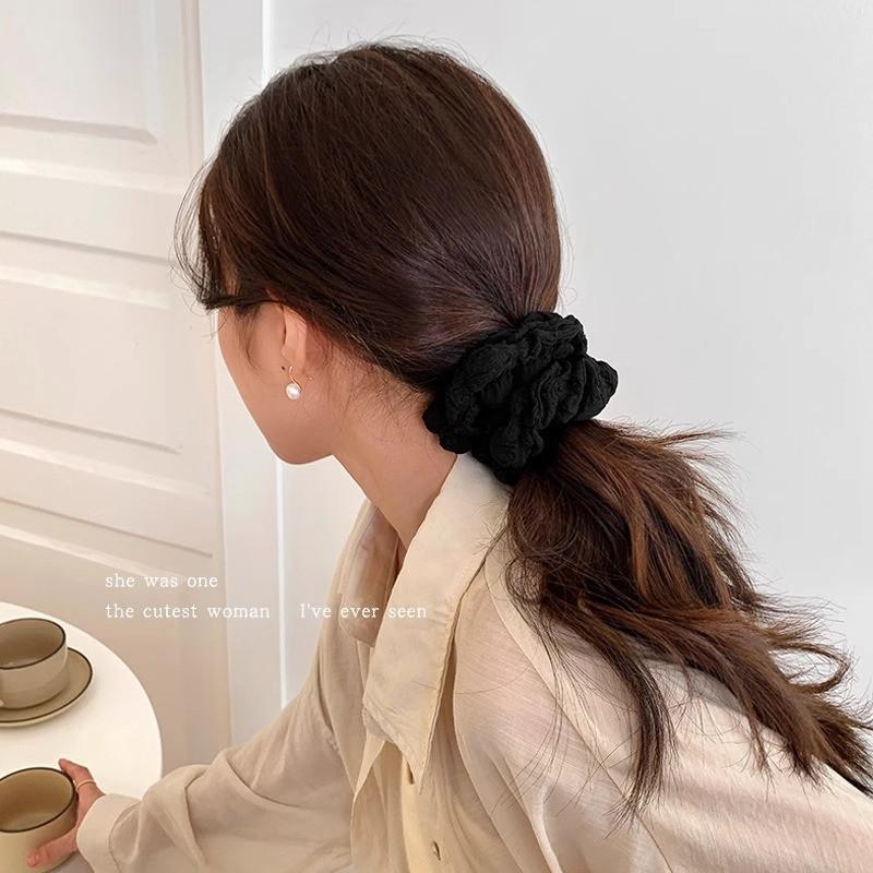 Solid Color Large Intestine Hair Rope for Women Simple Meatball Head Hair Ring Fashion Girl Does Not Damage The Hair Scrunchie
