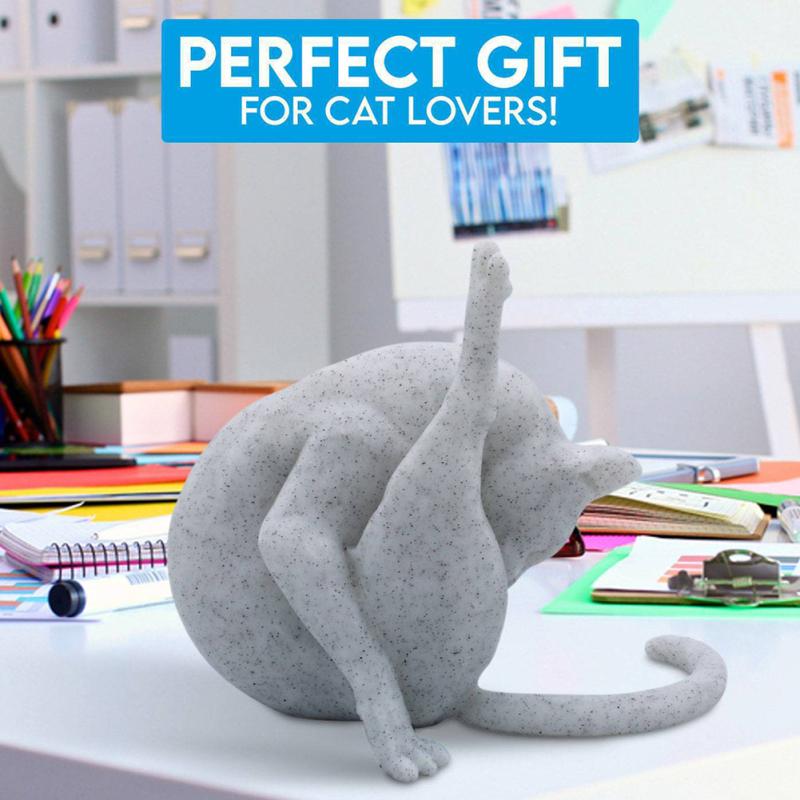 

Забавная статуя кошки, бесстыжая кошка, скульптура, фигурка животного, украшение, статуя из смолы, персонаж, пейзаж