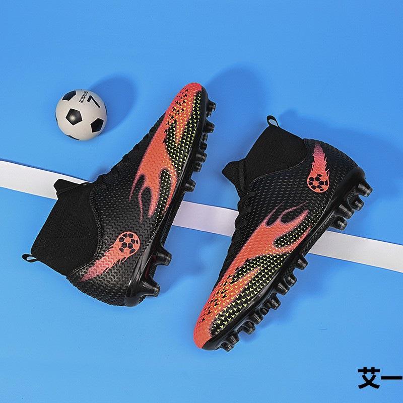 Football Shoes High Socks Shoes Women's Length Short Nails Leather Foot Teen Student Sports Football Shoes