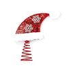 Santa Hat Tree Accent, Duals-View Metal Christmas Decoration with Red Shine and Two White Winter Motifs for Holiday Displays and Party Tree