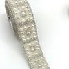 Faux Pearl Rhinestone Ribbon 1 Yard Self Adhesive Decorative Strip Elegant White Faux Pearl Accent Strip for Clothing Shoes Phone DIY Crafts