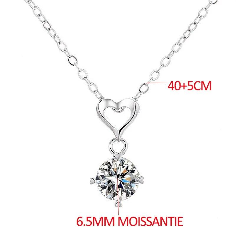 

Элегантное ожерелье с муассанитом из стерлингового серебра S925, 1 карат, отличная огранка в форме сердца, 4 когтя, ювелирные изделия с бриллиантами GRA